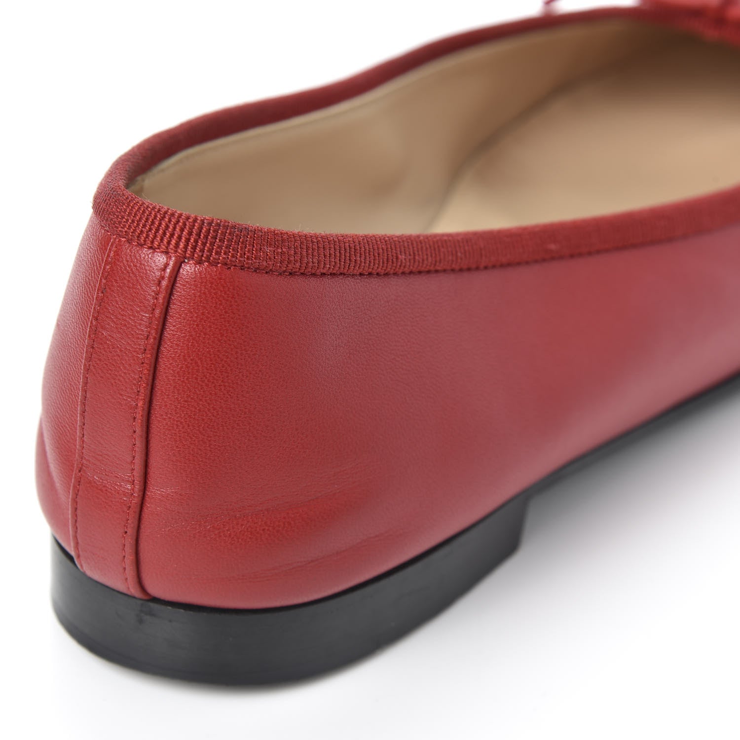 Chanel Lambskin Cap Toe Ballerina Flats 36 Red 8 of 12