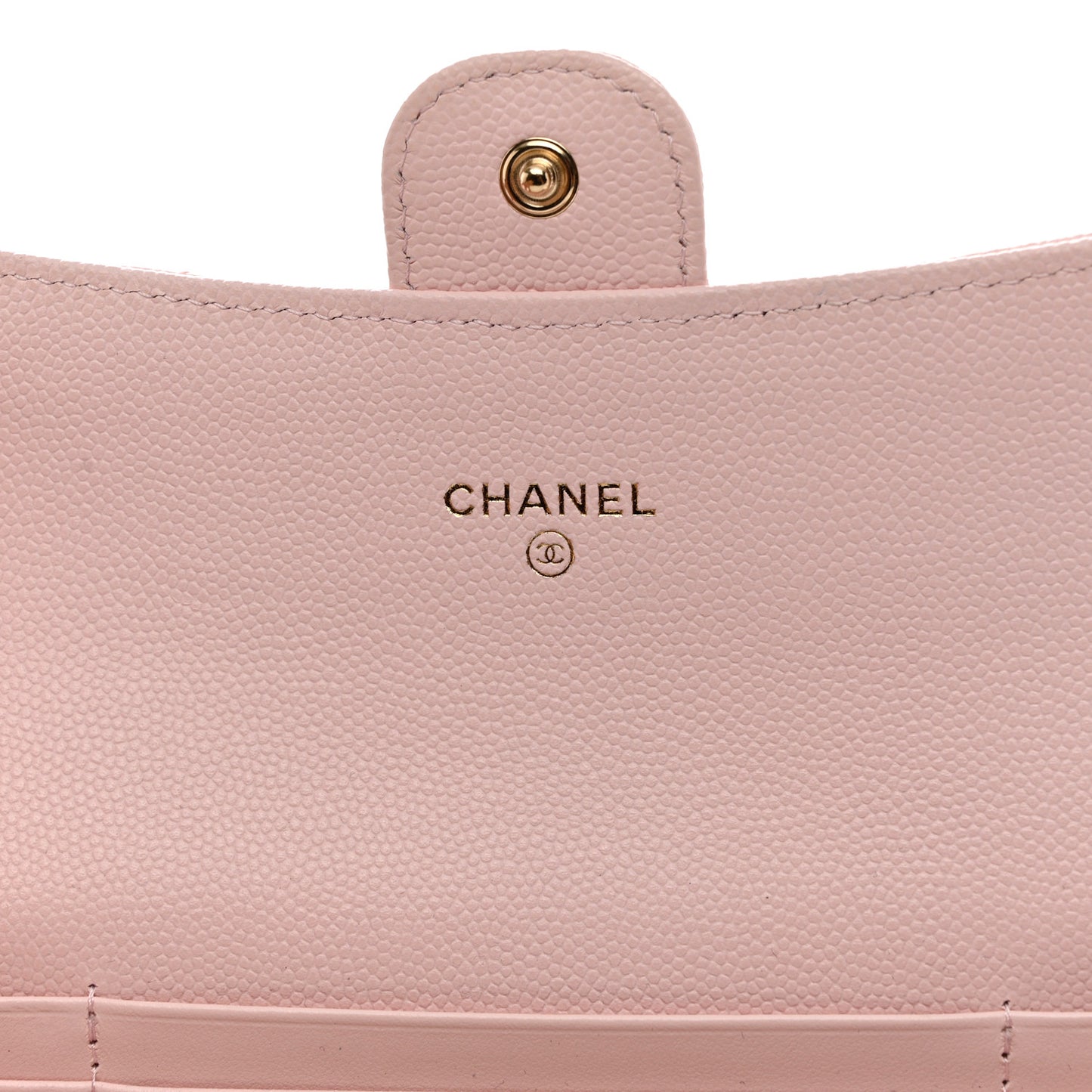 Caviar Quilted Medium Flap Wallet Light Pink