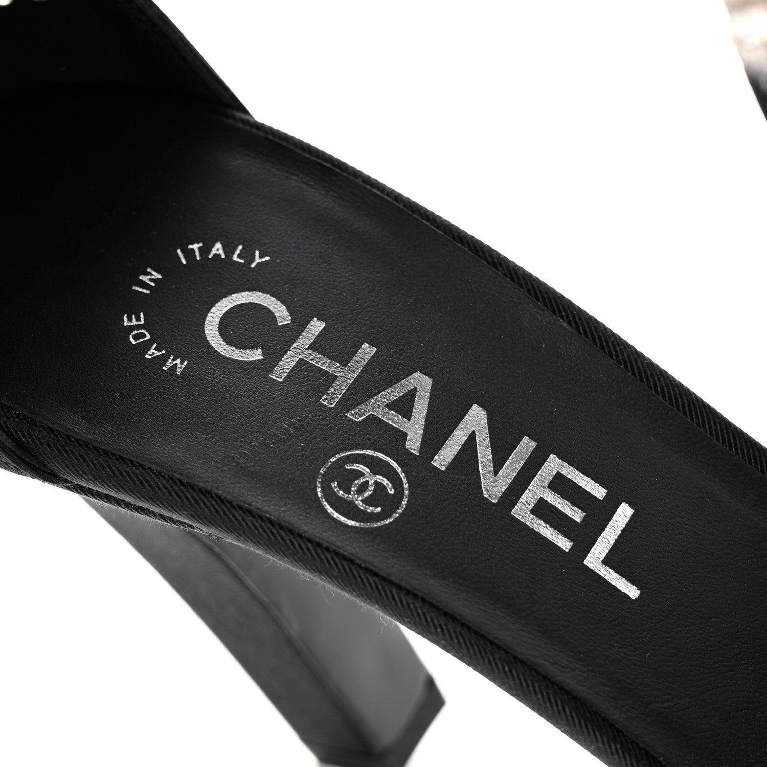 Chanel Grosgrain Patent Cap Toe Bow Crystal Pumps 37 Black 8 of 8