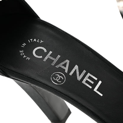 Chanel Grosgrain Patent Cap Toe Bow Crystal Pumps 37 Black 8 of 8