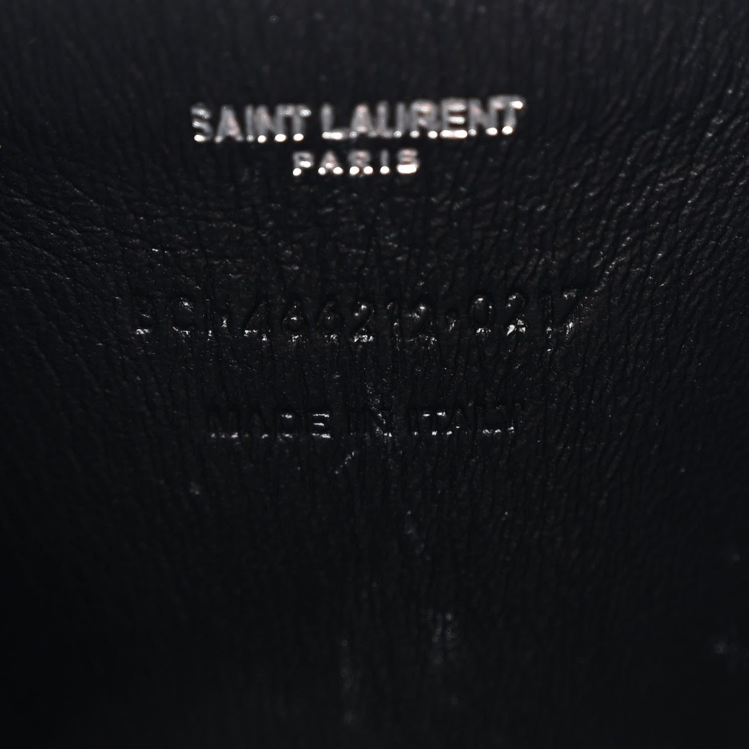 Saint Laurent Calfskin Crocodile Embossed Monogram Love Box Bag Black 7 of 11