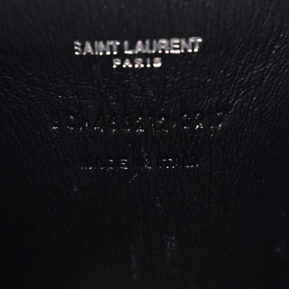 Saint Laurent Calfskin Crocodile Embossed Monogram Love Box Bag Black 7 of 11