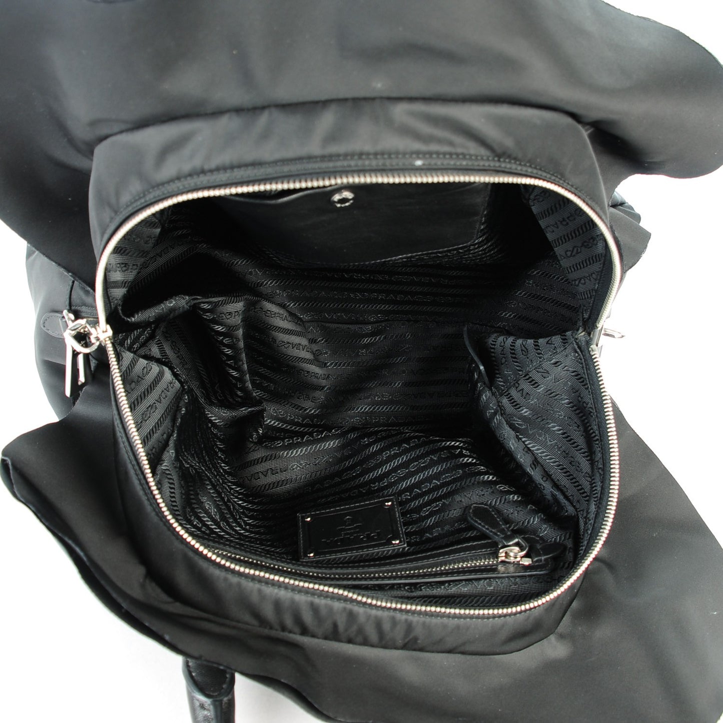 Tessuto Nylon Ruffle Tote Nero Black