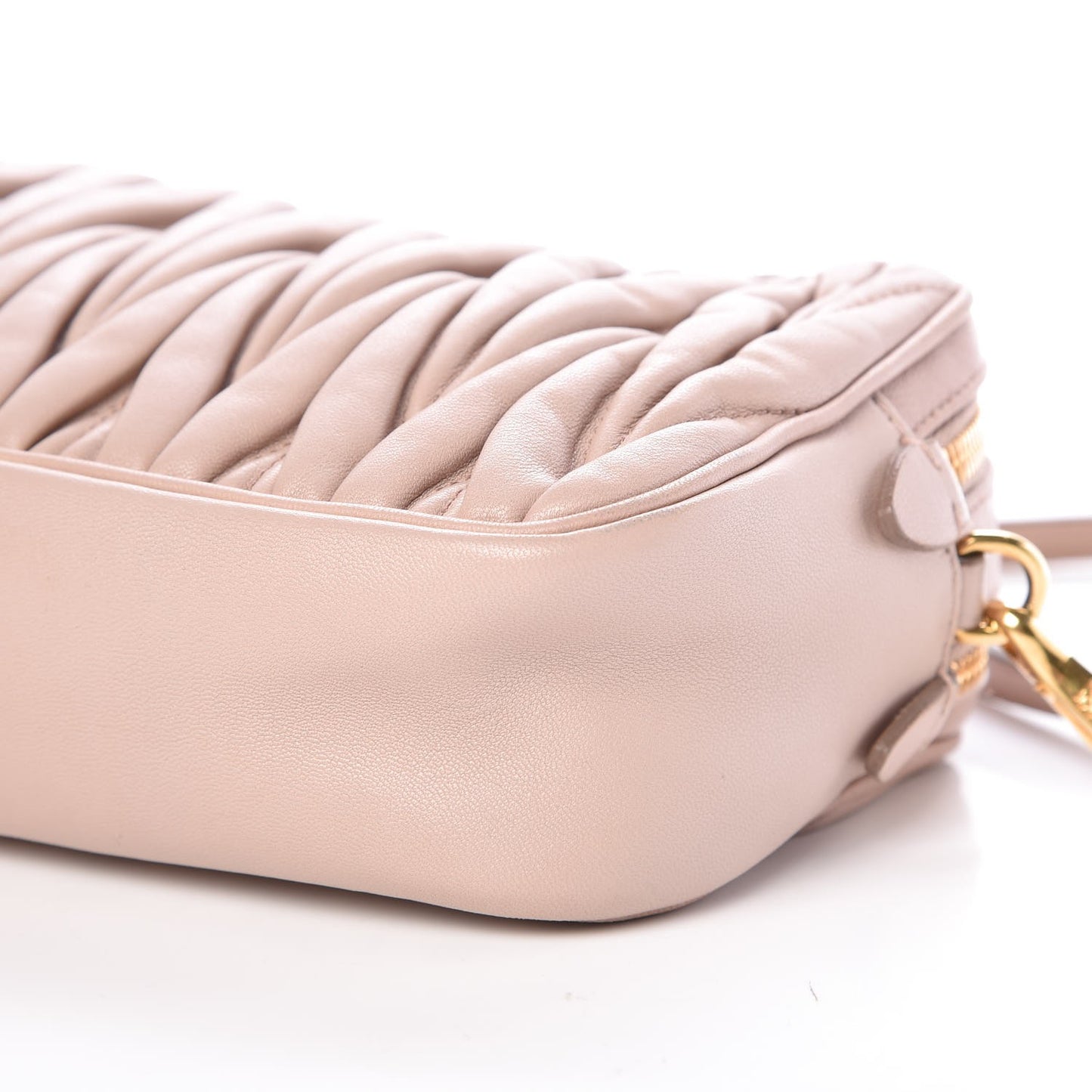 Nappa Matelasse Double Zip Chain Shoulder Bag Cammeo