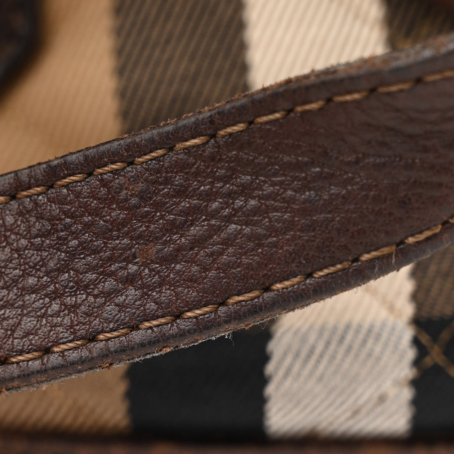 House Check Quilted Tote Brown