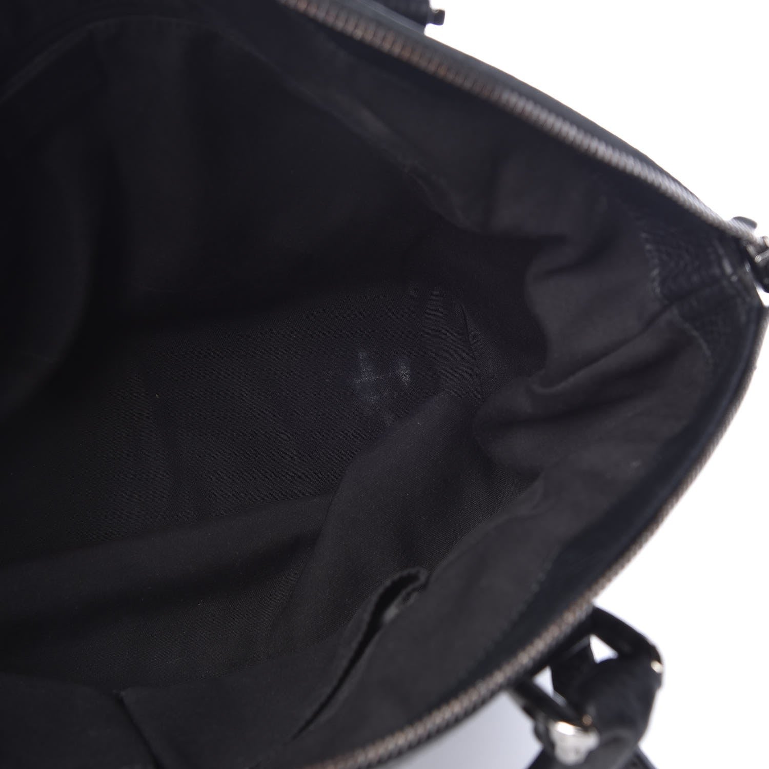 Gucci Pebbled Calfskin Medium GG Charm Dome Satchel Black 9 of 10