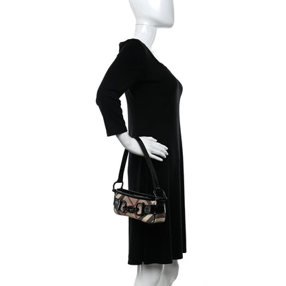 Burberry Patent Supernova Check Link Stirrup Small Bag Black 2 of 10