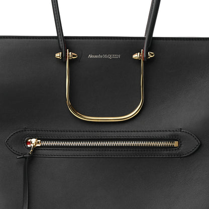 Alexander McQueen Calfskin The Tall Story Shoulder Bag Black Red 7 of 9