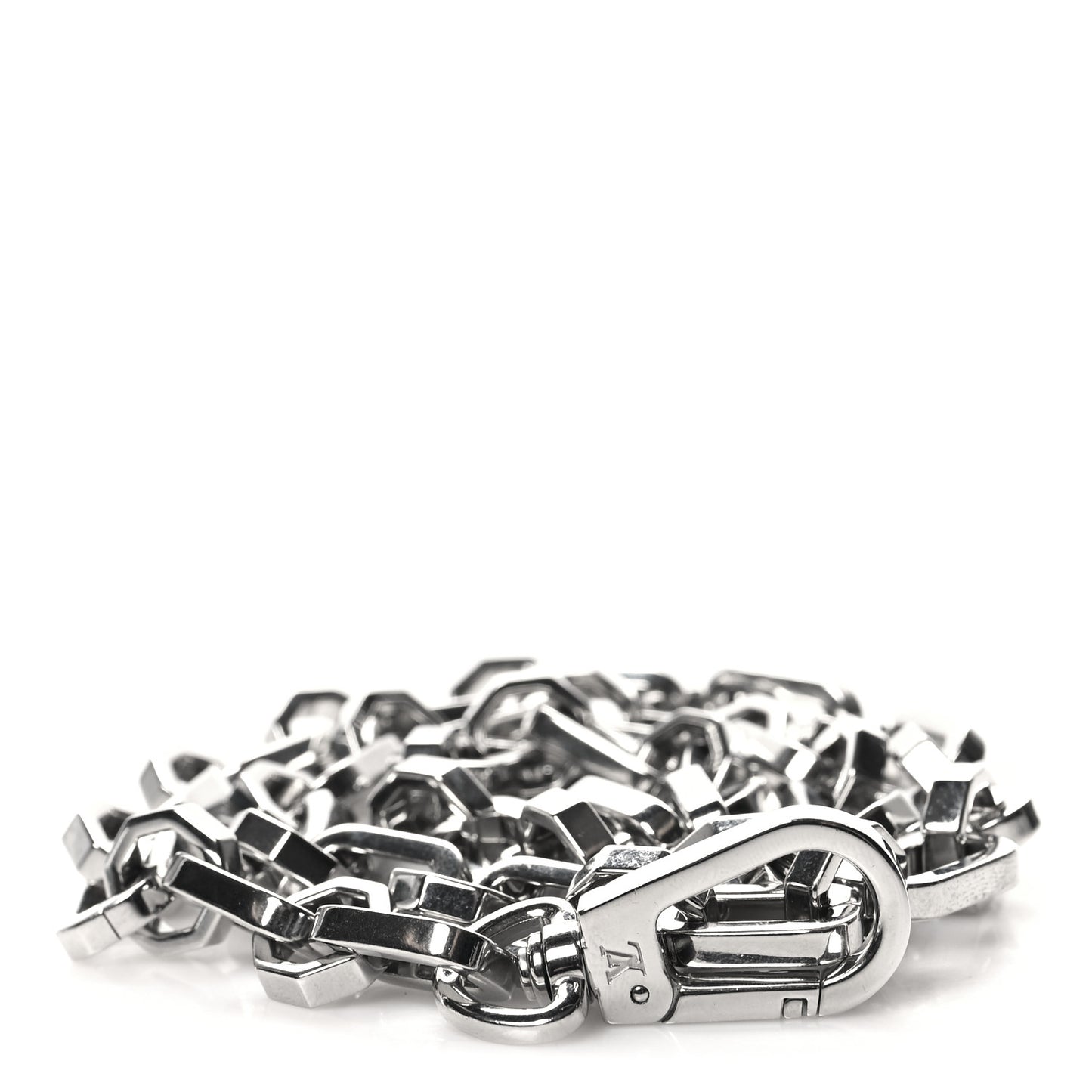 Metal Dauphine Chain Long Shoulder Strap Silver