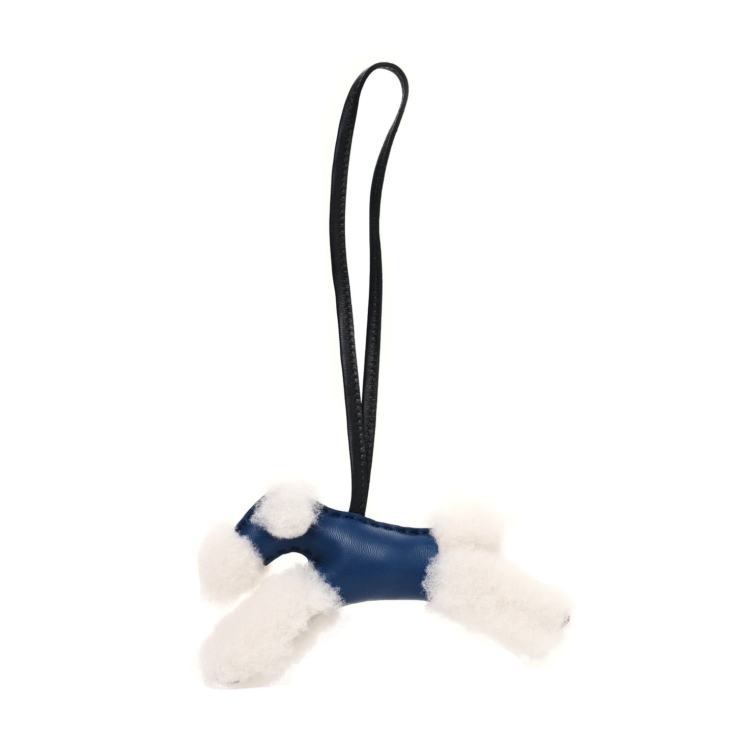 Milo Lambskin Shearling Budy Charm Bleu Saphir