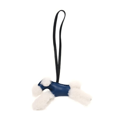 Hermes Milo Lambskin Shearling Budy Charm Bleu Saphir 1 of 3