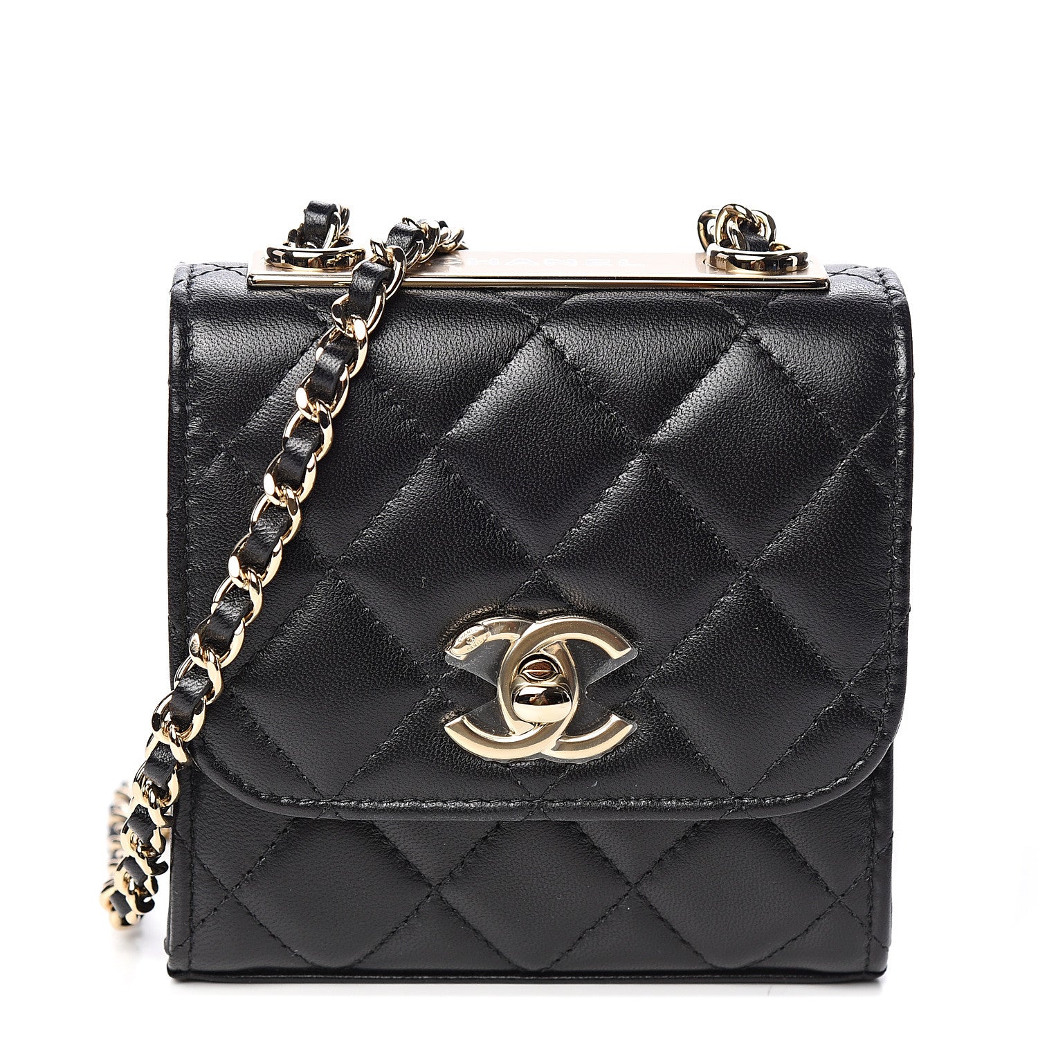 Chanel Lambskin Quilted Mini Trendy CC Chain Wallet Black 1 of 10