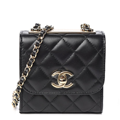 Chanel Lambskin Quilted Mini Trendy CC Chain Wallet Black 1 of 10