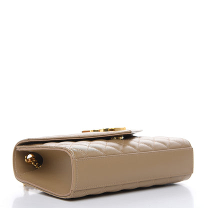 Saint Laurent Grain De Poudre Textured Mixed Matelasse Triquilt Small Monogram Satchel Cork 4 of 8