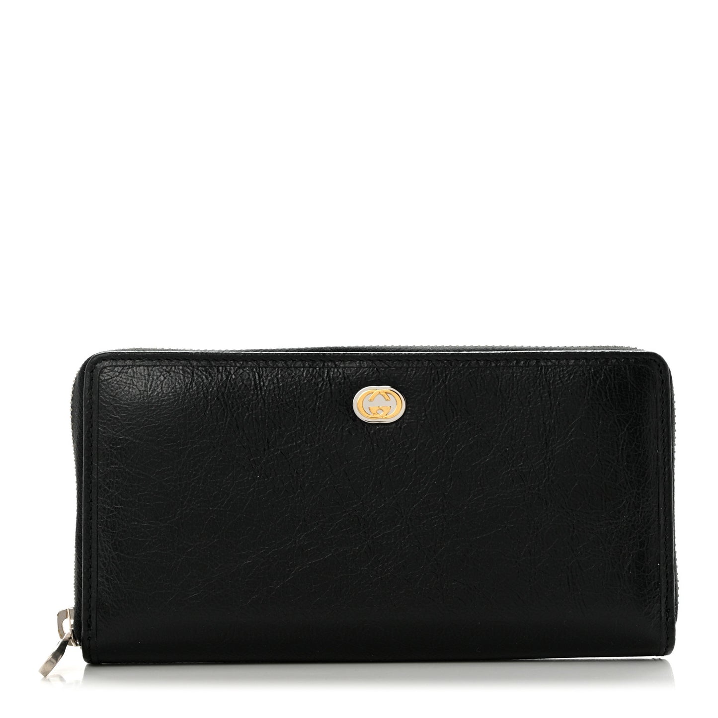 Vintage Calfskin Interlocking G Zip Wallet Black