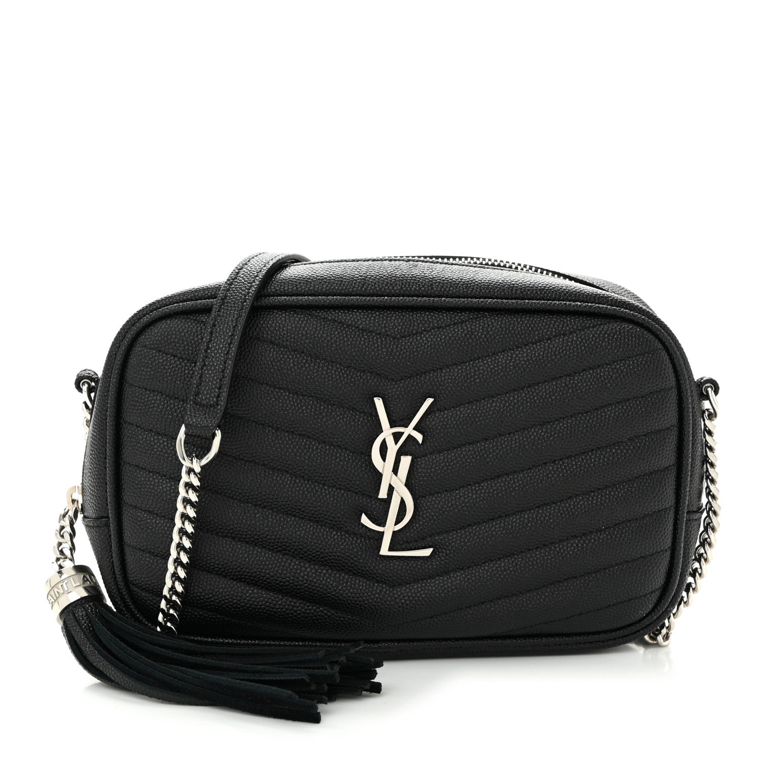 Saint Laurent Grain De Poudre Matelasse Monogram Mini Lou Camera Bag Black 1 of 10
