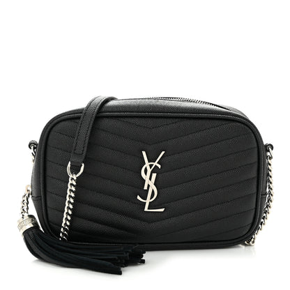 Saint Laurent Grain De Poudre Matelasse Monogram Mini Lou Camera Bag Black 1 of 10