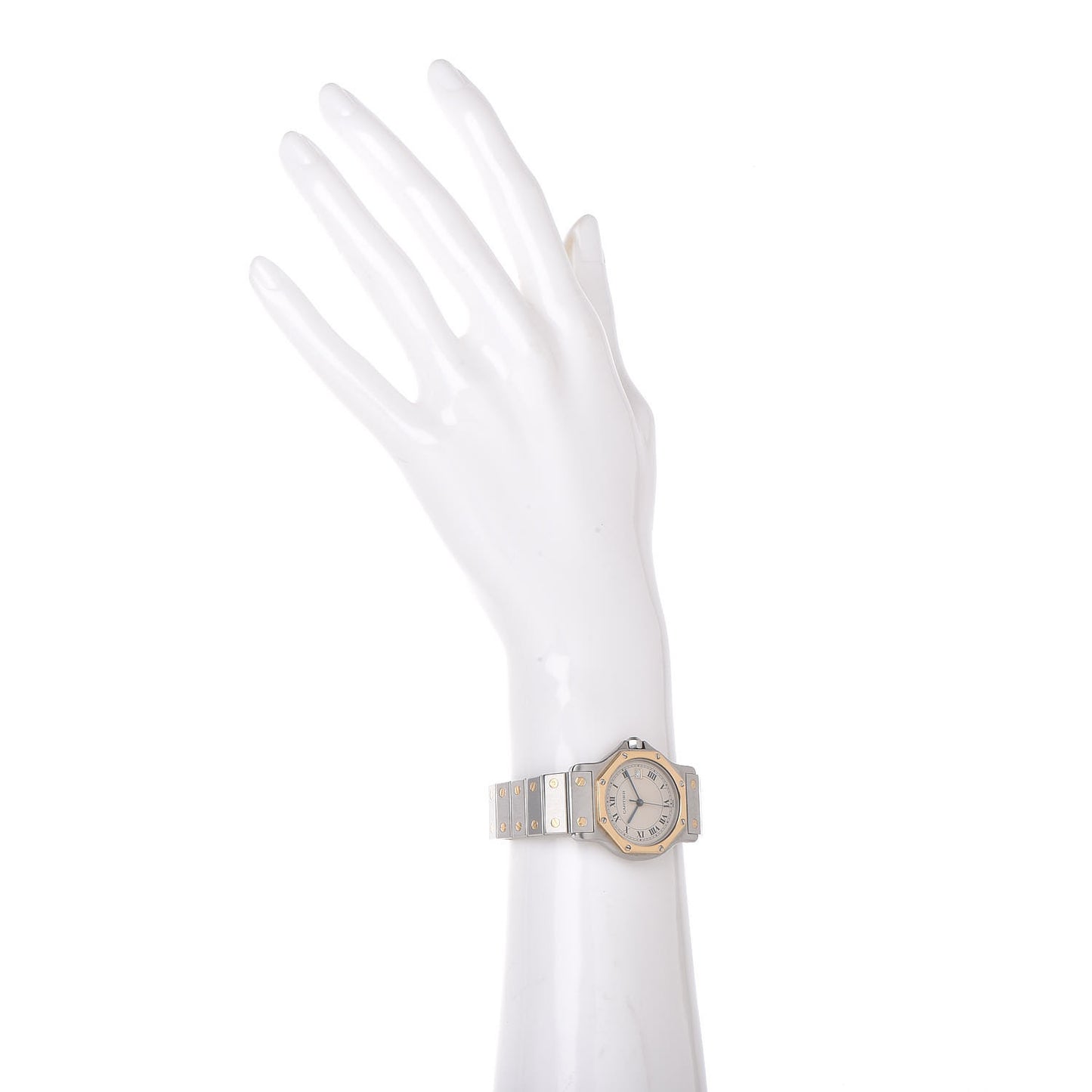 Stainless Steel 18K Yellow Gold 29mm Santos Octagon Quartz Watch