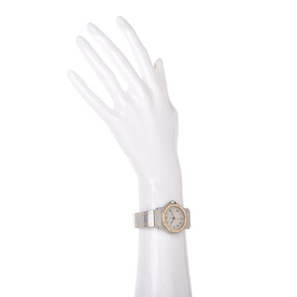 Cartier Stainless Steel 18K Yellow Gold 29mm Santos Octagon Quartz Watch 2 of 9