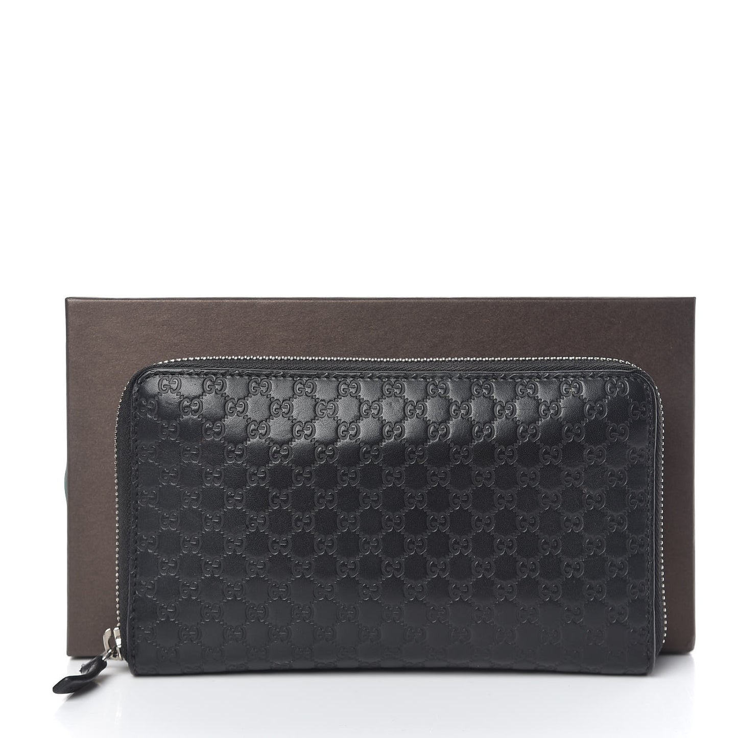 Microguccissima Large Zip Around Organizer Wallet Black