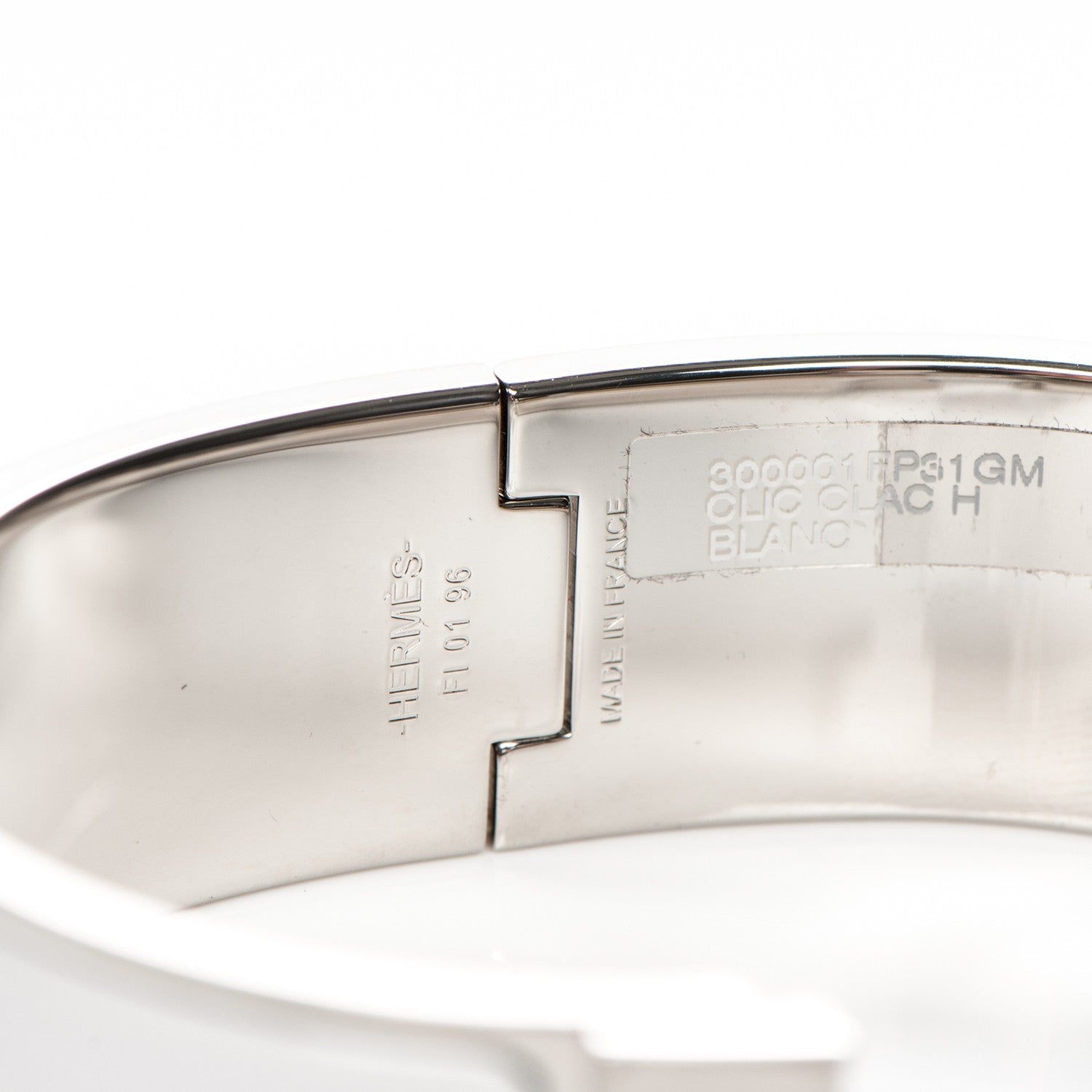 Hermes Enamel Wide Clic Clac H Bracelet GM White 5 of 5