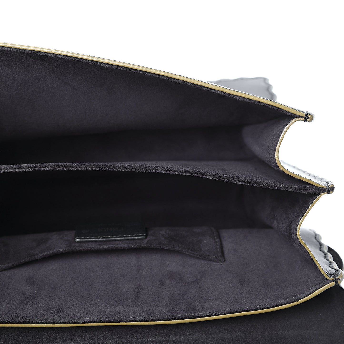 Vitello Liberty Scalloped Studded Kan I Shoulder Bag Black