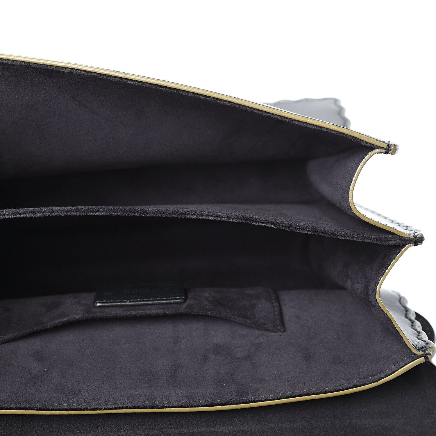 Fendi Vitello Liberty Scalloped Studded Kan I Shoulder Bag Black 4 of 10
