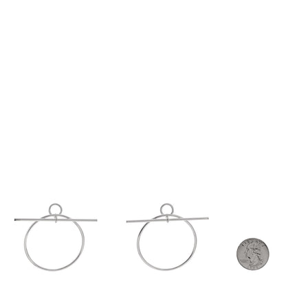 Hermes Sterling Silver MM Loop Earrings 2 of 6