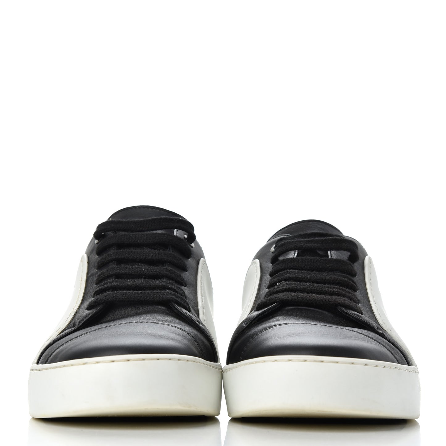 Calfskin Womens CC Sneakers 40 Black White