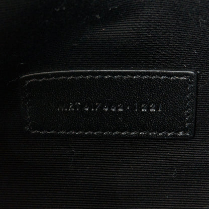 Saint Laurent Grain De Poudre Matelasse Chevron Monogram Envelope Clutch Dark Beige 7 of 9