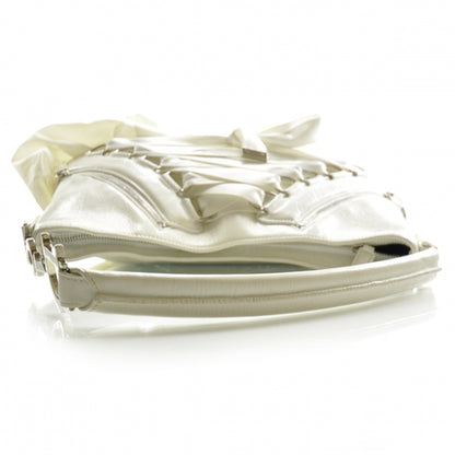 Christian Dior Satin Leather Ballet Evening Bag Ivory 5 of 9