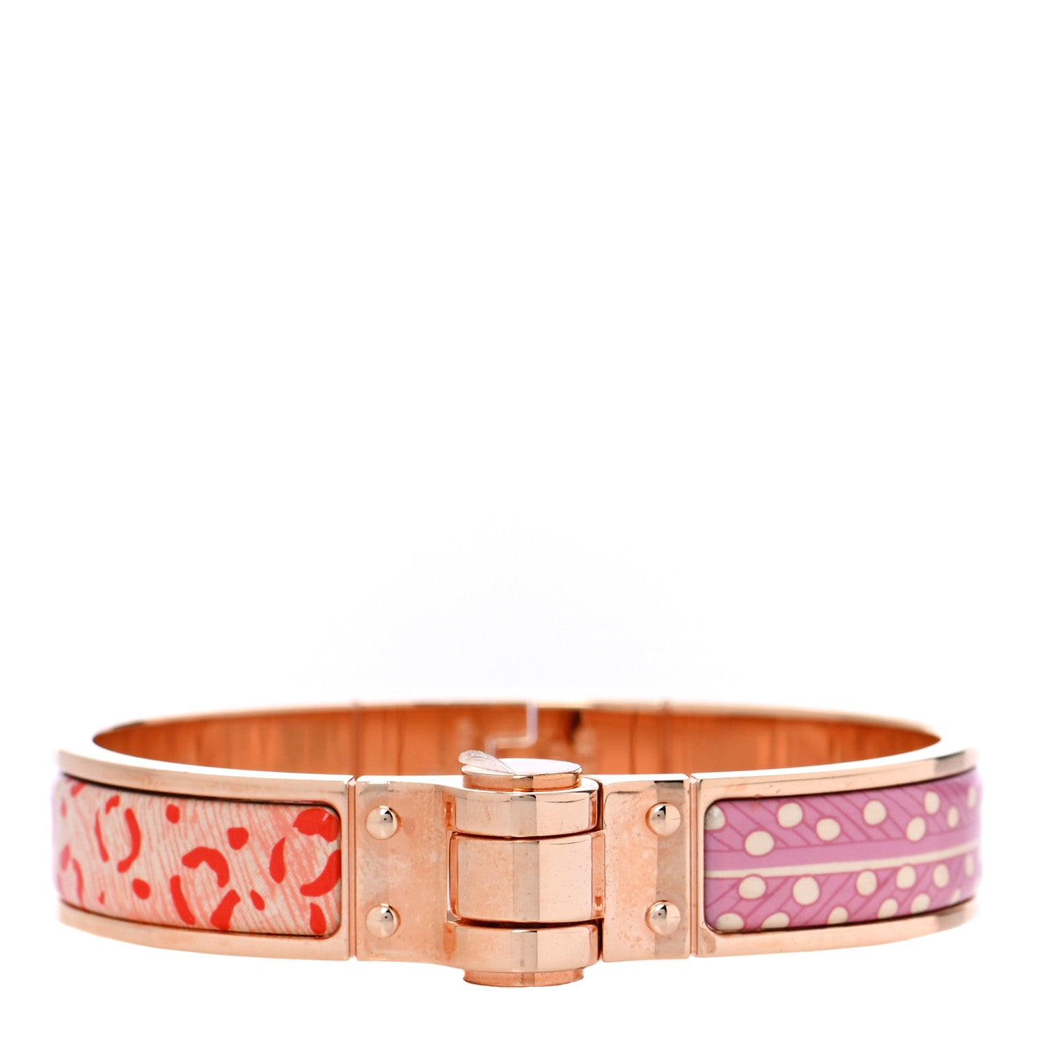 Hermes Enamel Printed Narrow Baobab Cat Hinged Bracelet S Graffitis Craft 1 of 5