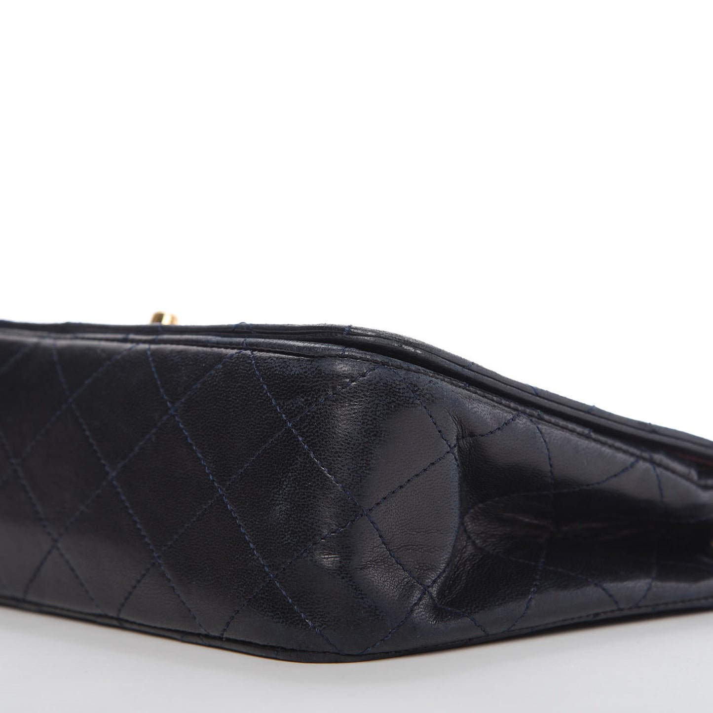 Lambskin Quilted Small Single Flap Bag Navy