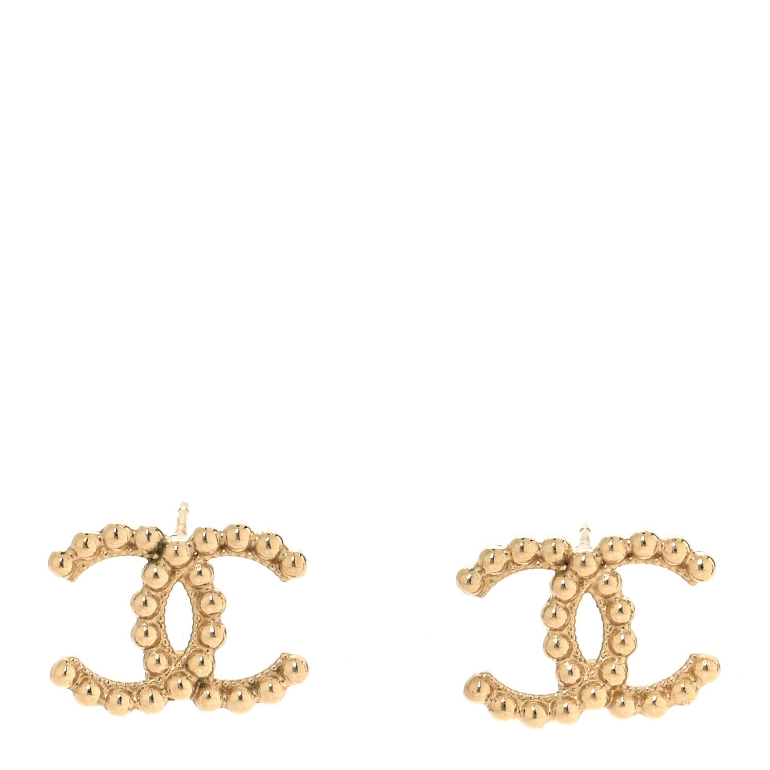 Chanel Metal Bead CC Earrings Gold 1 of 5