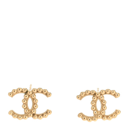 Chanel Metal Bead CC Earrings Gold 1 of 5