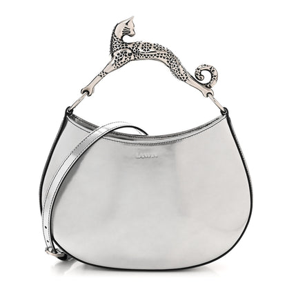 Lanvin Metallic Calfskin Cat Hobo Silver 1 of 10