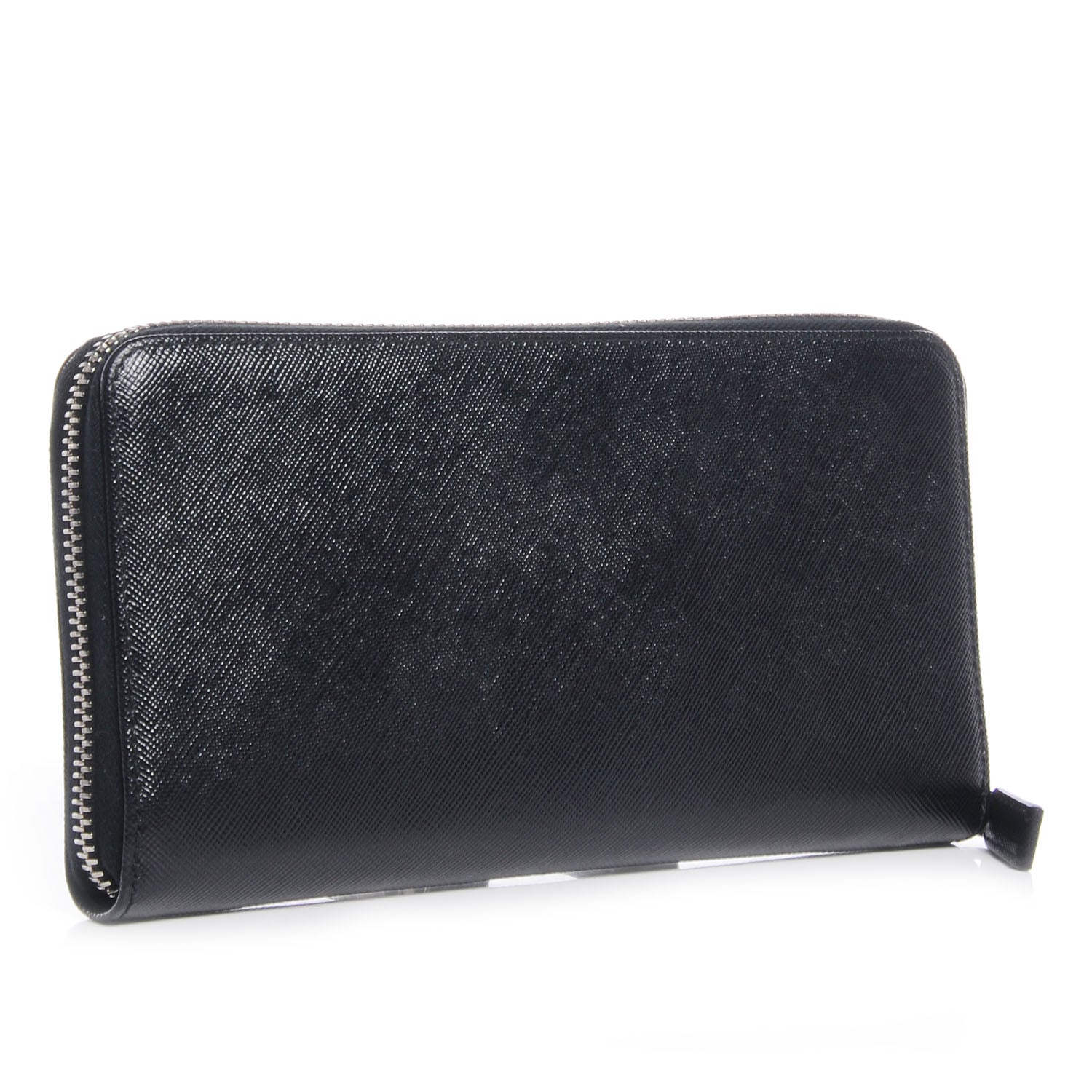 Prada Saffiano Zip Around Document Wallet Nero Black 3 of 10