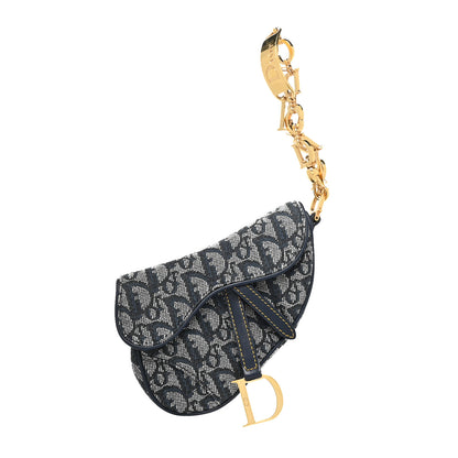 Christian Dior Monogram Mini Saddle Wristlet Navy Blue 1 of 8