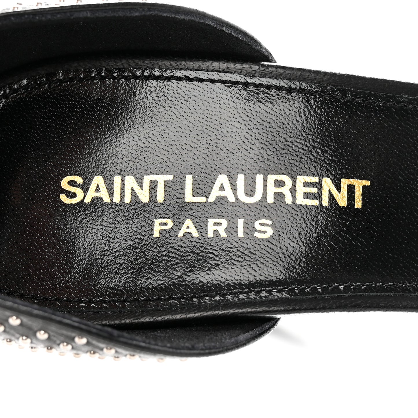 Calfskin Studded Opyum Sandals 36.5 Black