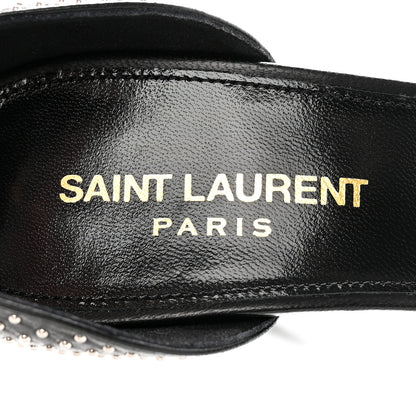 Saint Laurent Calfskin Studded Opyum Sandals 36.5 Black 8 of 10