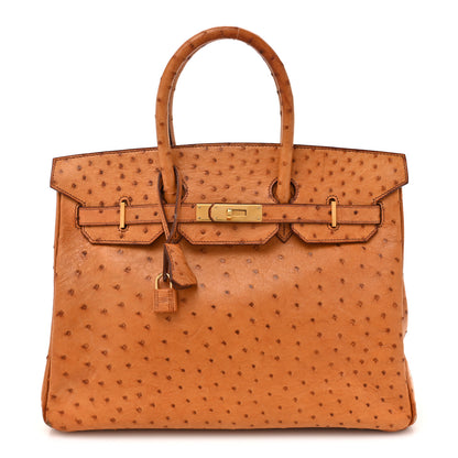 Hermes Ostrich Birkin 35 Gold 1 of 23