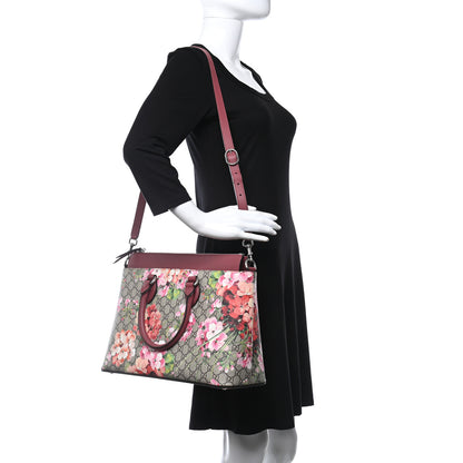 Gucci GG Supreme Monogram Blooms Large Zip Top Tote Beige Multicolor Dry Rose 2 of 11