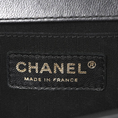 Chanel Iridescent Glazed Calfskin Quilted Medium Boy Flap Black 5 of 9