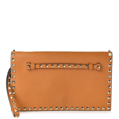 Valentino Garavani Nappa Rockstud Wristlet Clutch Orange Fluo 1 of 10