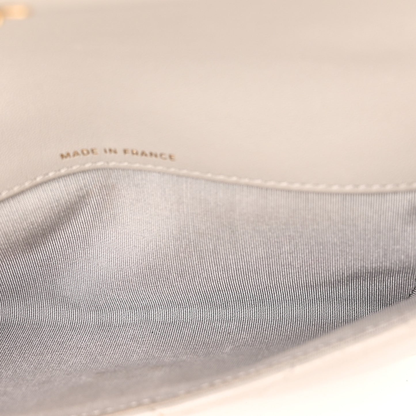 Goatskin Quilted Chanel 19 Glasses Case With Chain Grey