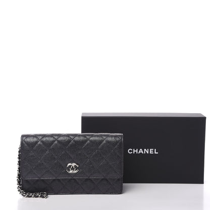 Chanel Iridescent Caviar Quilted Classic Pouch Clutch Black 12 of 12