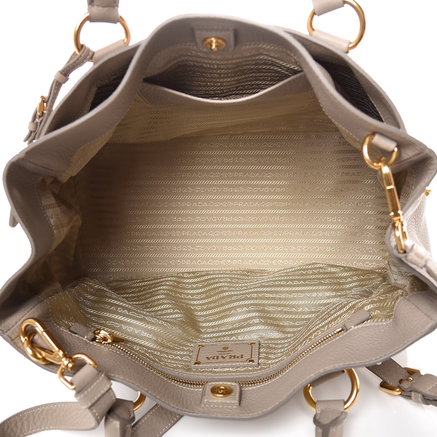 Prada Vitello Daino East West Tote Pomice 6 of 9