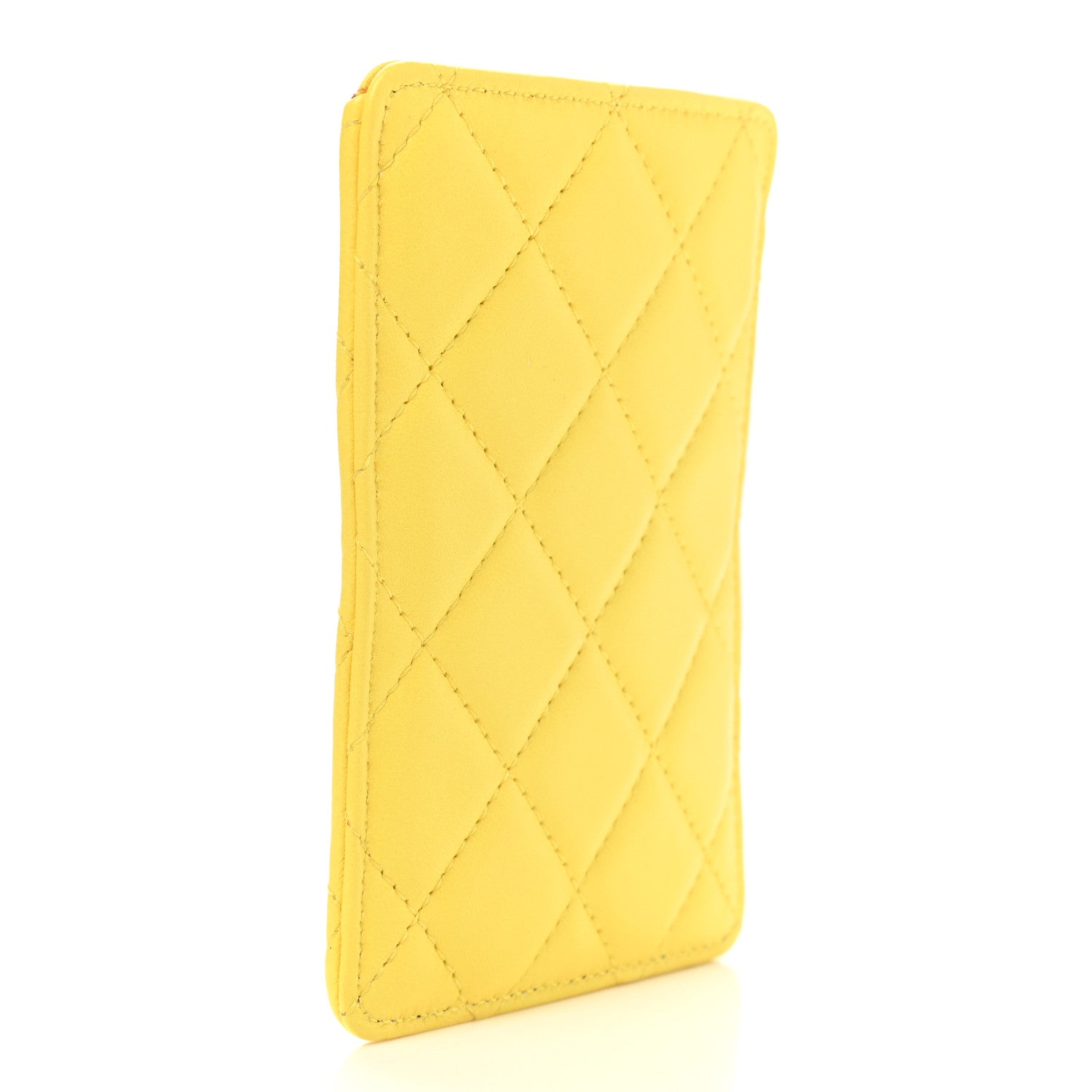 Chanel Lambskin Quilted iPhone Case Yellow 3 of 9