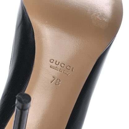 Gucci Calfskin Kristen Bamboo Pumps 37 Black 7 of 9