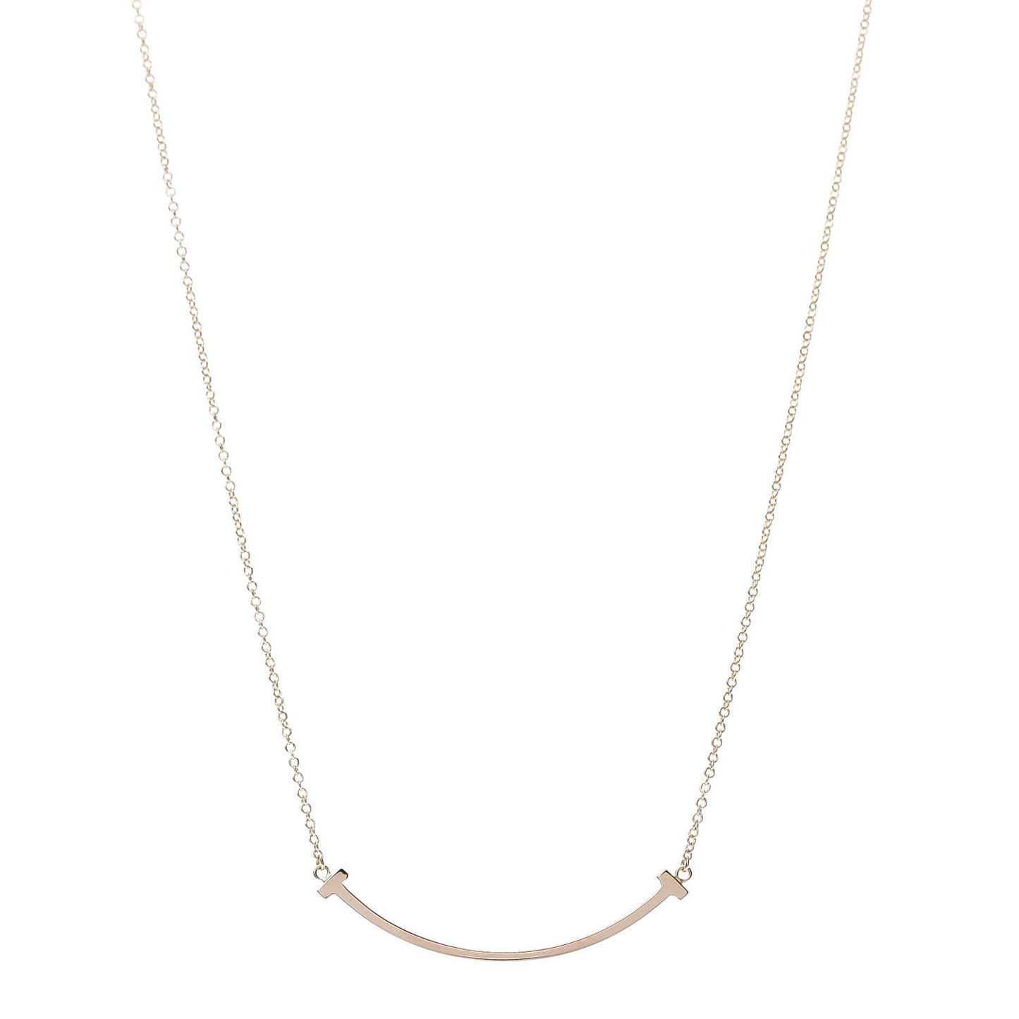 18K Rose Gold Small T Smile Pendant Necklace